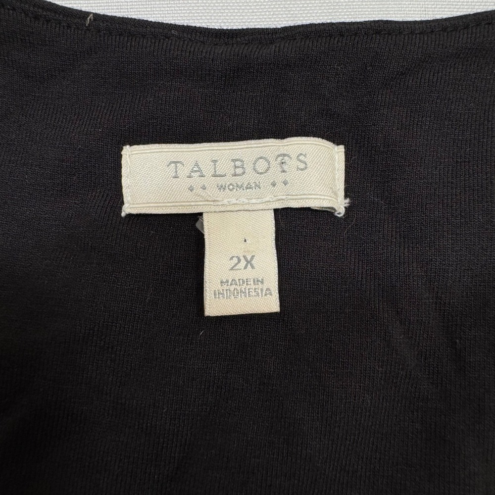 NWOT Talbots Maxi Jersey Dress 2X Black V-Neck Ruched‎ Empire Waist Sleeveless - Picture 6 of 12
